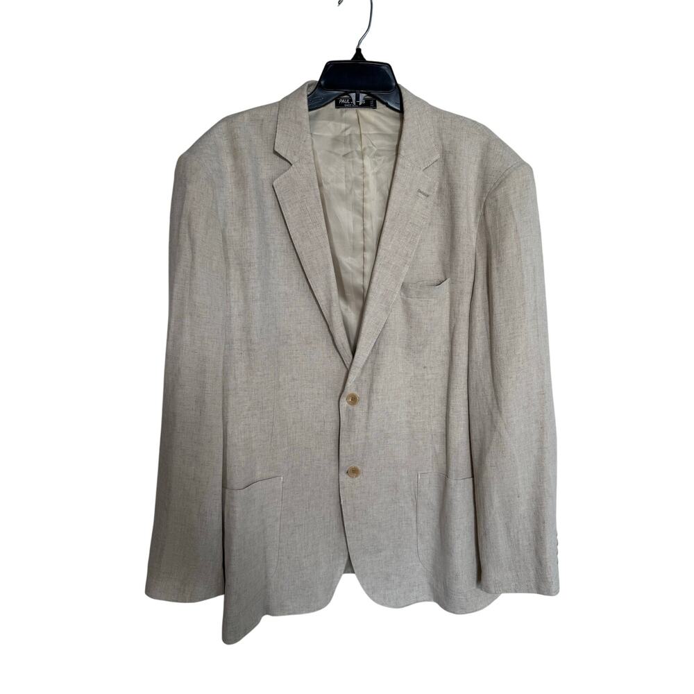 Paul Jones Mens Sportscoat Rayon Linen Cream Textured Size 2XL
